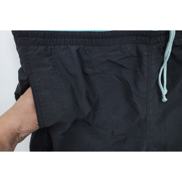 Vintage 90s Hobie Surfing Mens XL Faded Spell Out Lined Swim Trunks Shorts Black - Picture 8 of 15